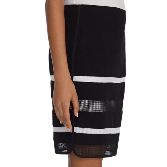 Black and white skirt Mesh Stripe Black Pencil - Picture 13 of 13